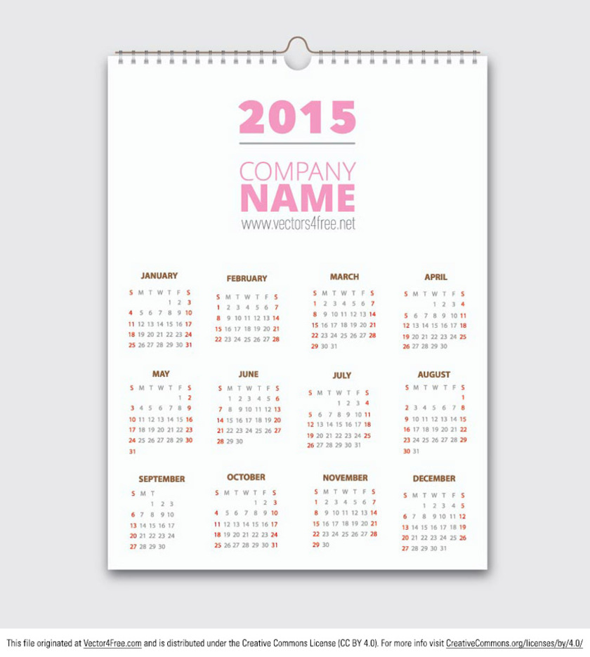 840x936 Free Vector Calendar