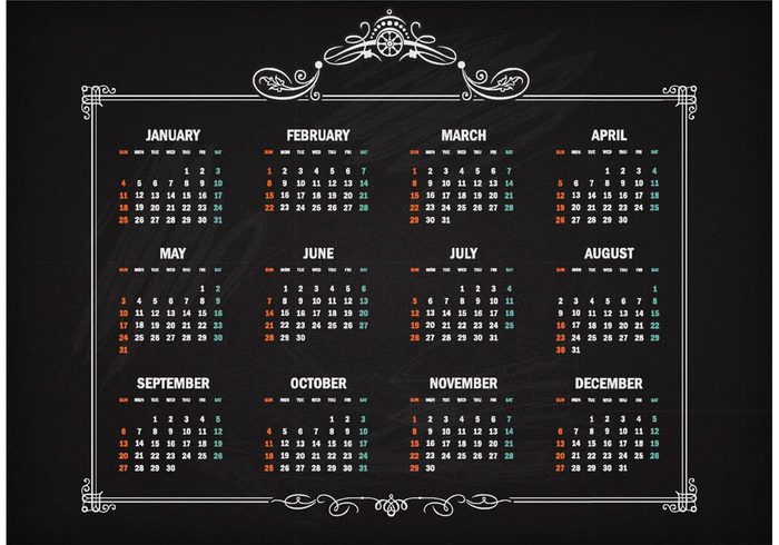700x490 Free Vector Retro Calendar On Blackboard