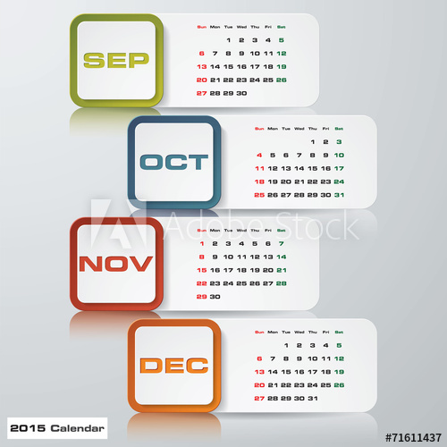 500x500 Colorful Modern Simple Editable Vector Calendar Sep Dec