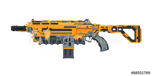 500x250 Futuristic Weapon A Vector Illustration Of A Large Caliber