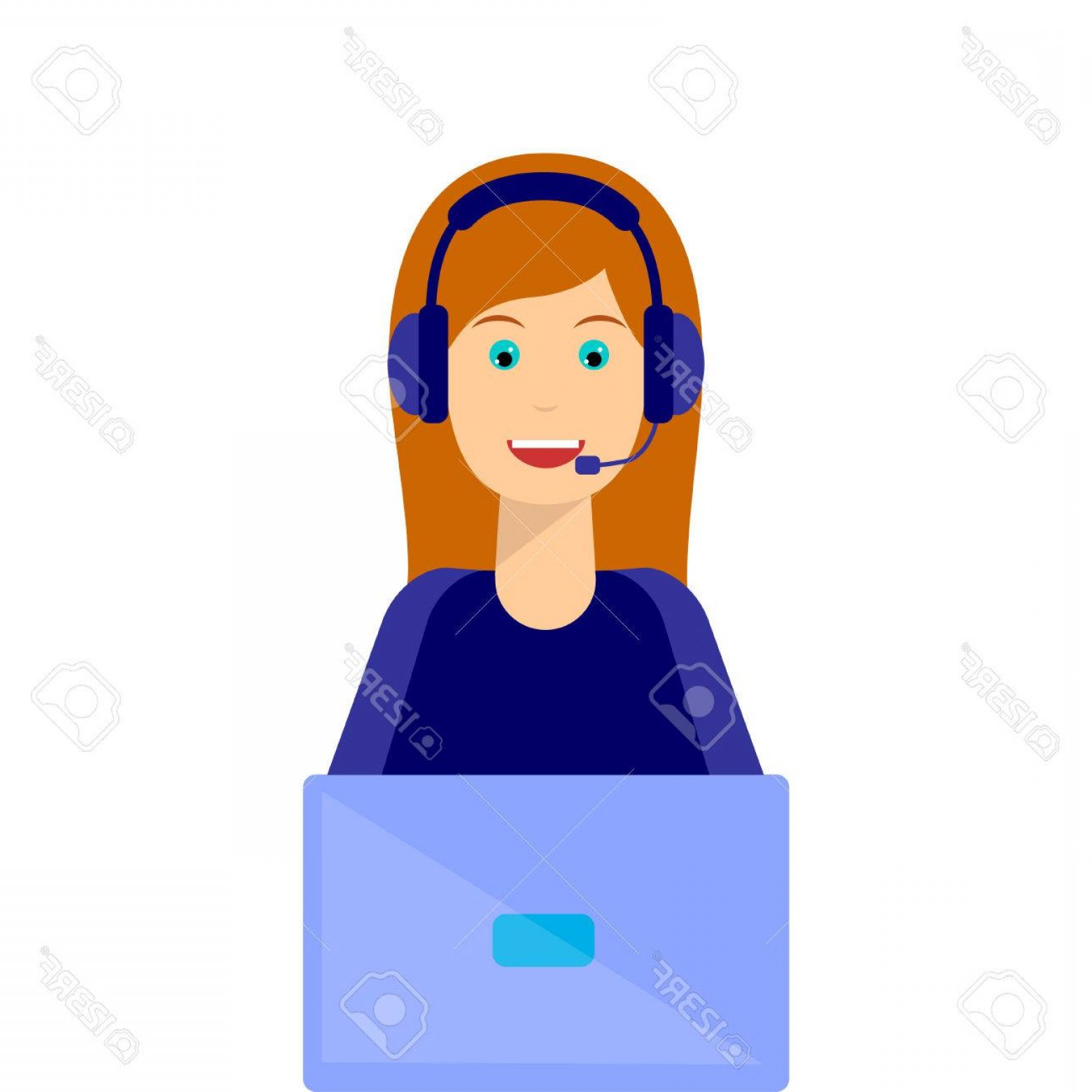 1560x1560 Photostock Vector Call Center Agent Flat Avatar Live Chat Operator