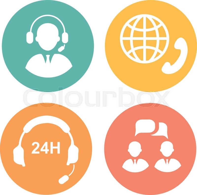 800x793 Vector Call Center Icons Of Operator, Stock Vector Colourbox