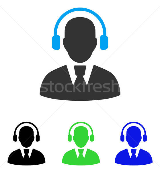 558x600 Call Center Operator Flat Icon Vector Illustration Victor
