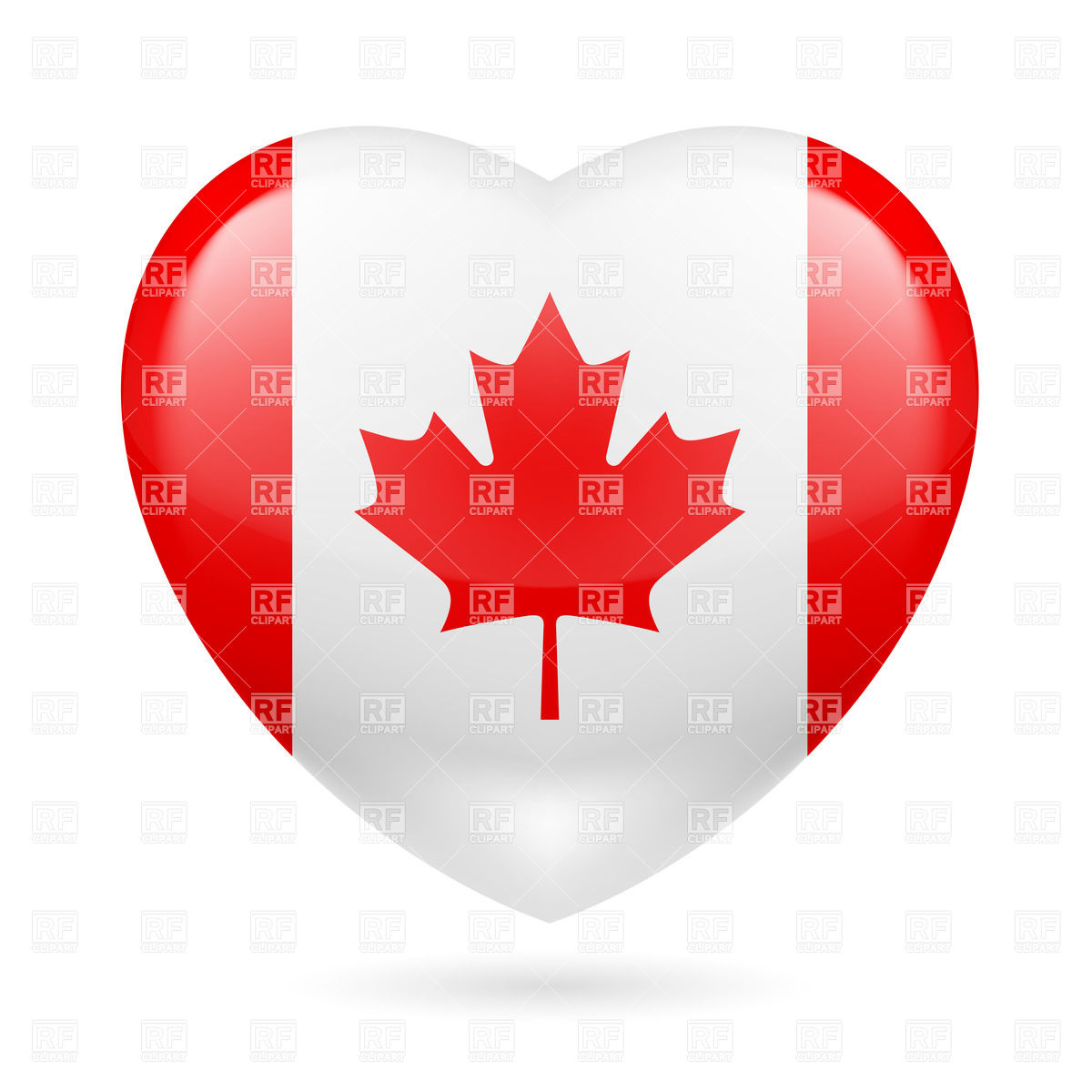1200x1200 Heart With Canadian Flag Colors I Love Canada Vector Image