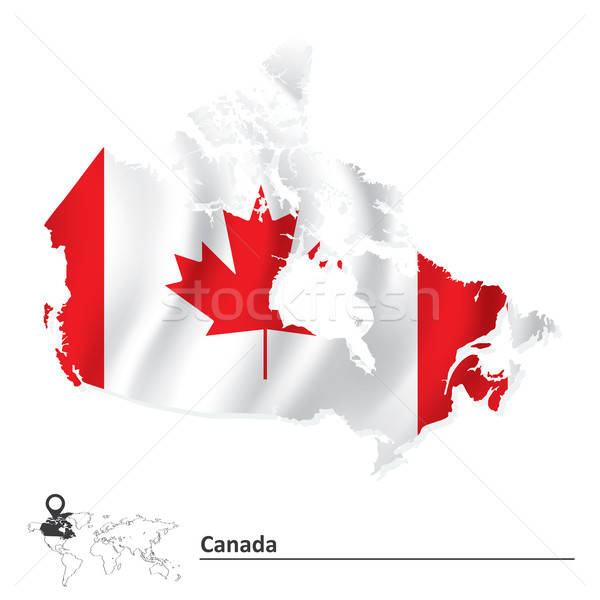 600x600 Map Of Canada With Flag Vector Illustration Ojal