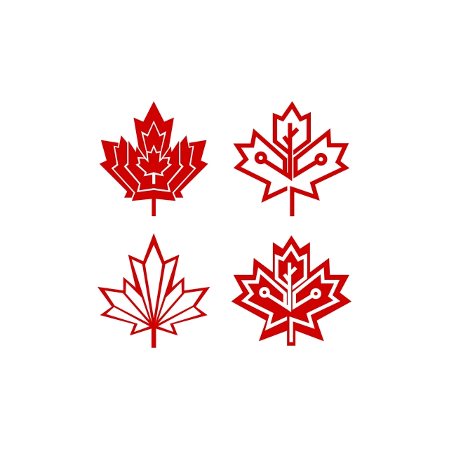 640x640 Red Canada Maple Leaf Icon Image Vector, Canada, Canadian, Cartoon