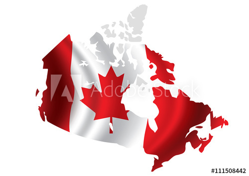 500x354 Vector Canada Flag Blowing In The Wind In Canada Map Shape