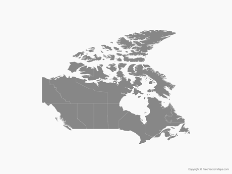 460x345 Vector Map Of Canada With Provinces