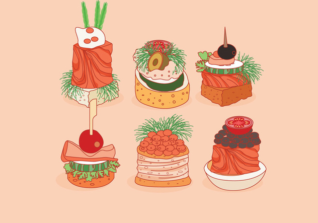 632x443 Canapes Delicious Vector Free Vector Download Cannypic