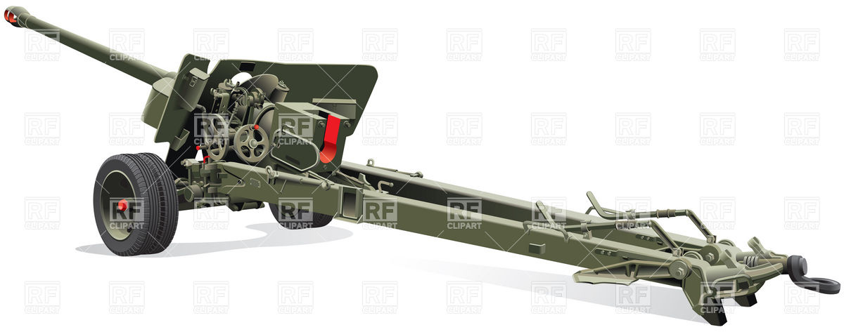 1200x473 Field Cannon Of Times Of World War Ii Vector Image Of Objects