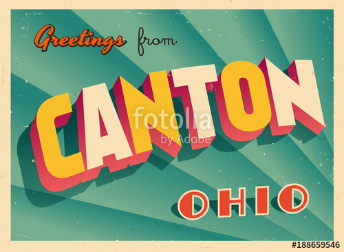 500x366 Vintage Touristic Greeting Card From Canton, Ohio