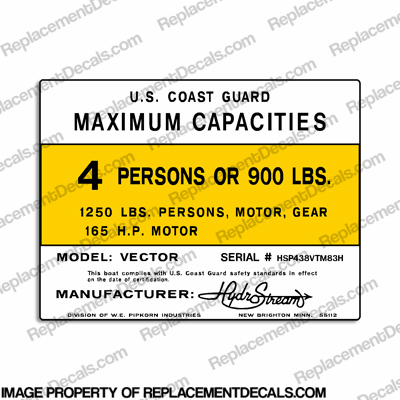400x400 Hydrostream Vector Capacity Plate Decal