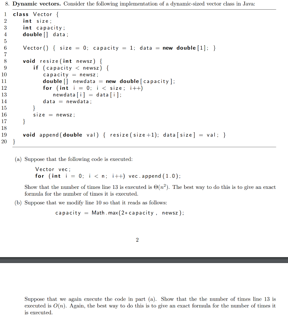 929x1024 Solved Dynamic Vectors Consider The Following Impleme