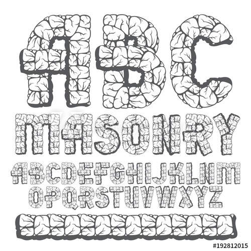 500x500 Set Of Trendy Old Vector Capital English Alphabet Letters, Abc