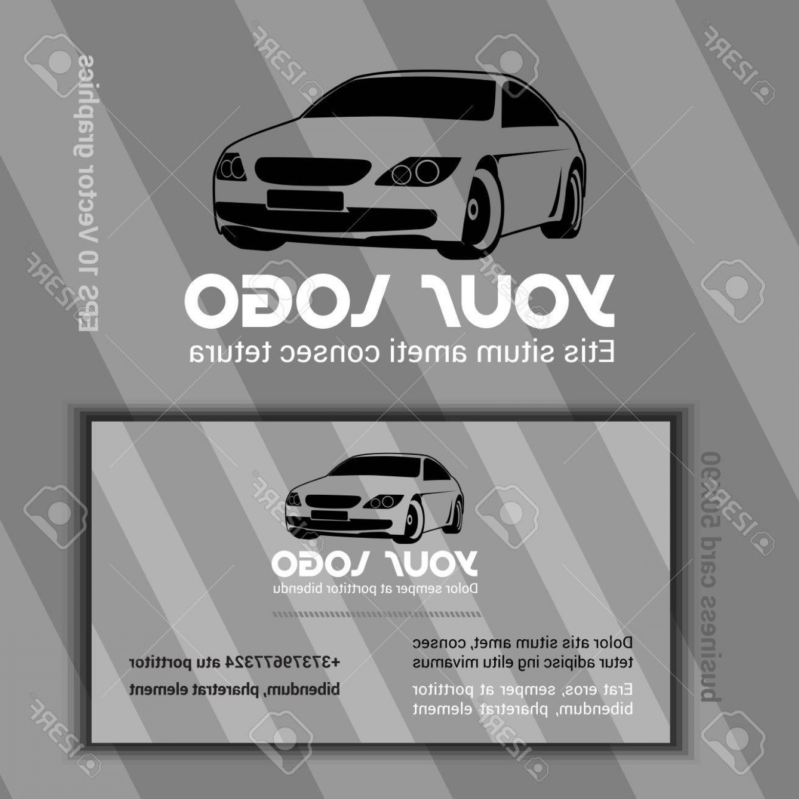 1560x1560 Photostock Vector Car Company Logotype Template Business Card