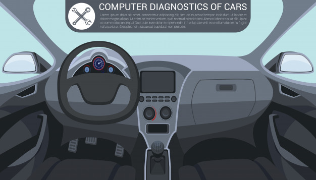 626x357 Computer Diagnostics Of Car Car Interior Inside Vector Premium