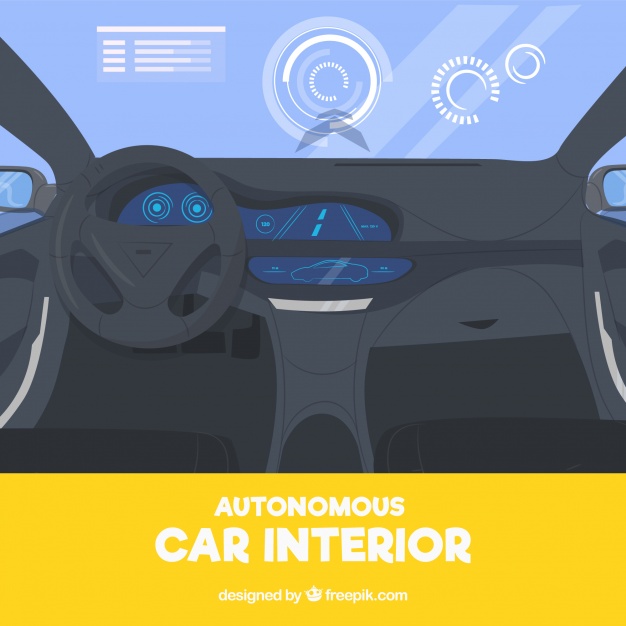 626x626 Futuristic Interior Design Of Autonomous Car Vector Free Download