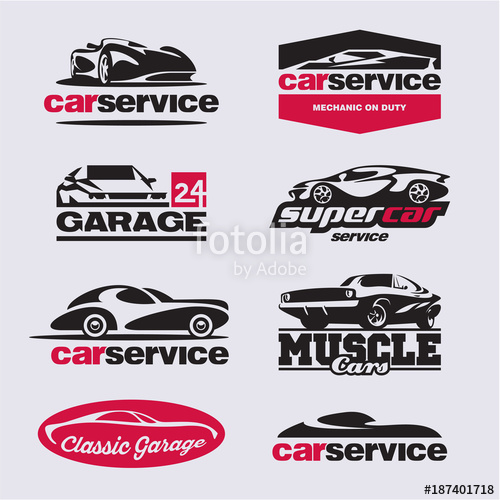 500x500 Car Logo, Car Service Labels, Garage Stock Image And Royalty Free