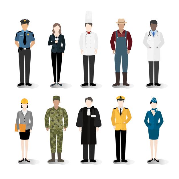 626x626 Illustration Vector Of Various Careers And Professions Free Vector