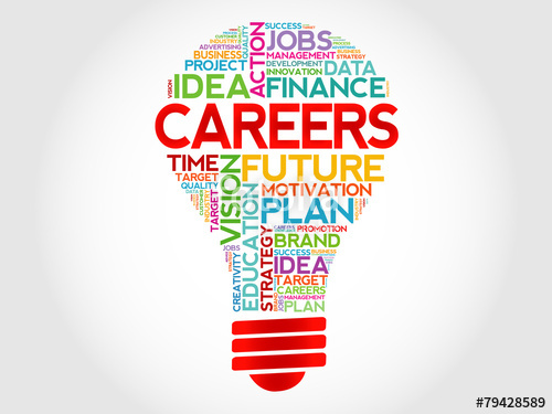 500x375 Careers Bulb Word Cloud, Business Concept Stock Image And Royalty