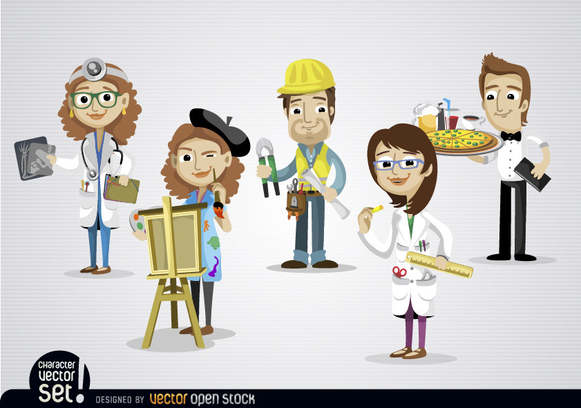 841x591 People Working In Different Jobs