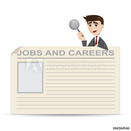 500x500 Cartoon Businessman Searching For Jobs And Careers