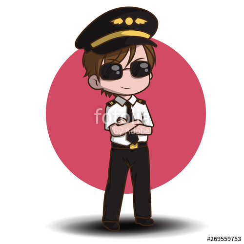 500x500 Cute Pilot Vector Cartoon Characters Stock Image And Royalty