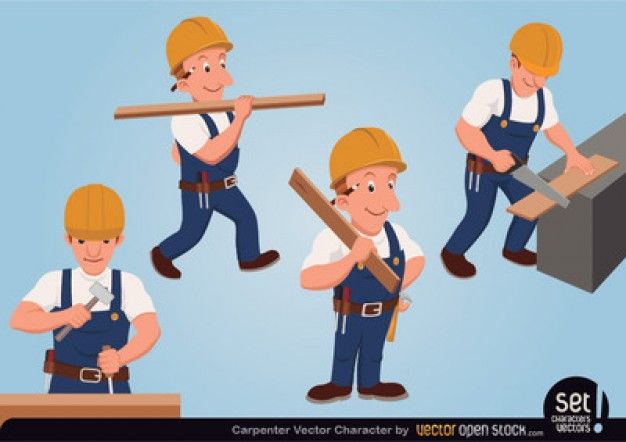626x442 Cartoon Carpenters Vector Characters Character Vector Free
