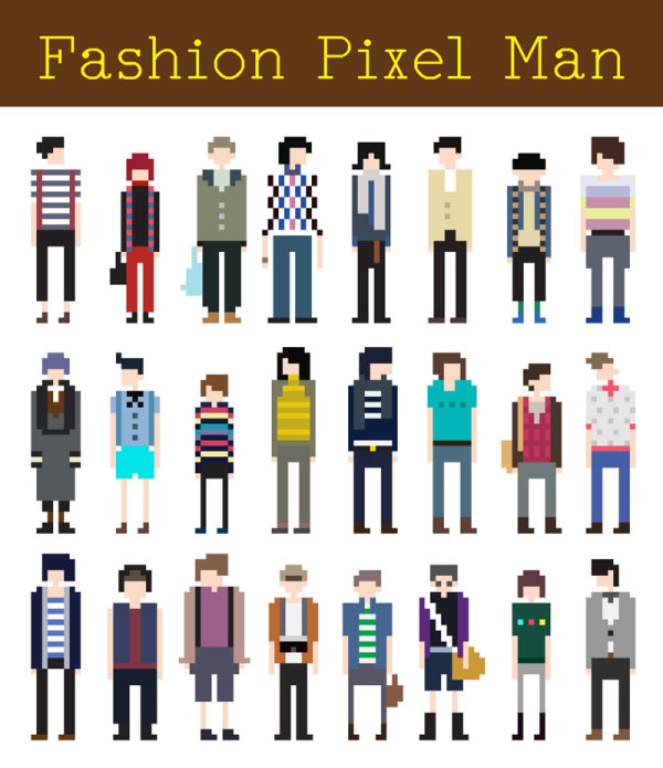 600x695 Cartoon Characters Pixel Drawing Vector Material Free Download Web