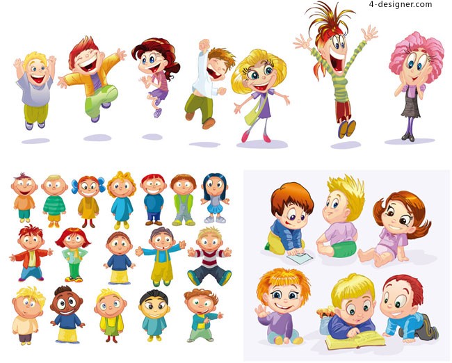 650x522 Designer Cartoon Children Vector Material Free Download