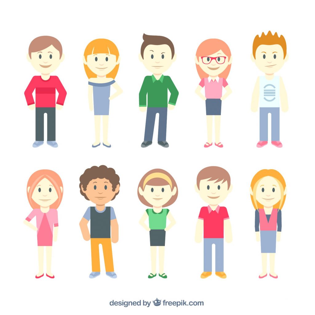 1024x1024 Unconditional Cartoon Characters Free Casual Vector Download