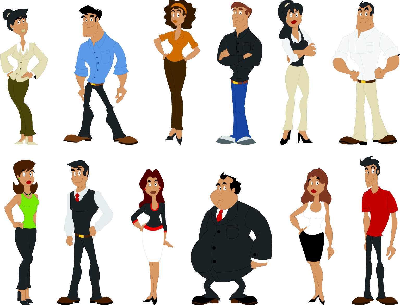 1535x1171 Free Vector Cute Cartoon Characters Vector From Brusheezy