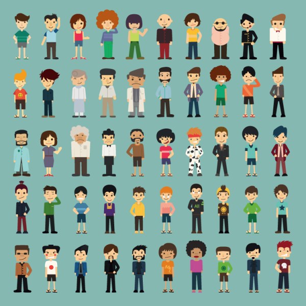 600x600 Kind Cartoon Characters Vector Material Free Download