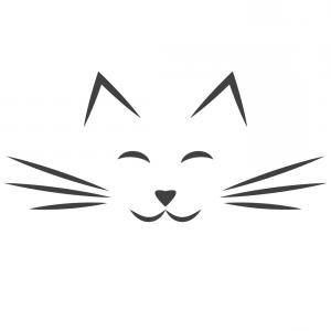 300x300 Black Cat Face Icon Isolated On White Vector Handandbeak