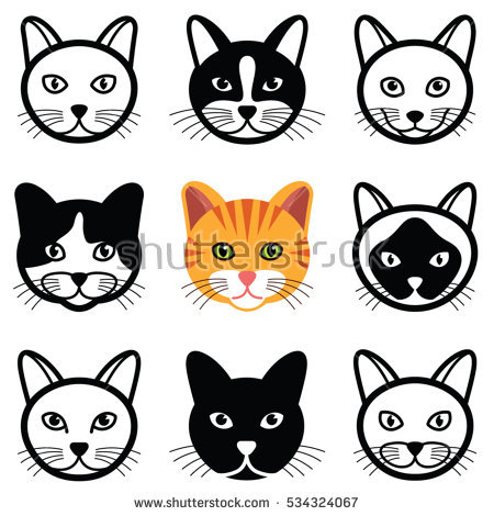 450x470 Cat Cartoon Vector Cat Face Stock Royalty Free Vectors Woy