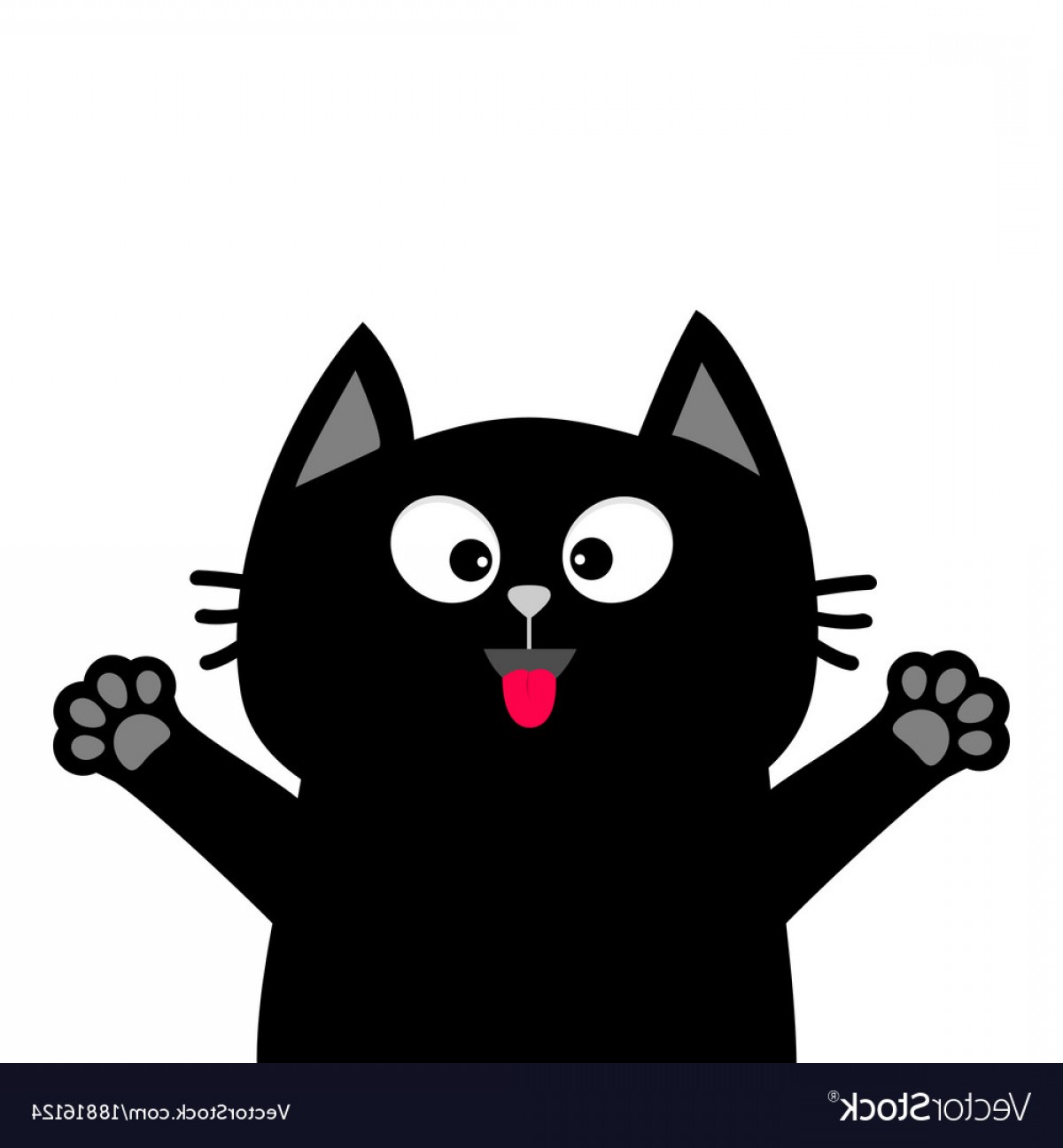 1200x1296 Black Cat Face Head Tongue Paw Print Silhouette Vector Newwaysys