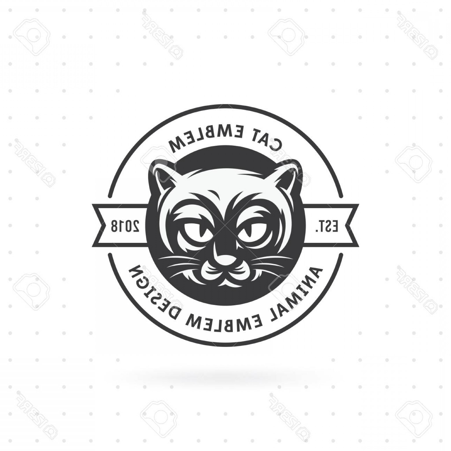 1560x1560 Photostock Vector Cat Face Logo Vector Illustration Emblem Design