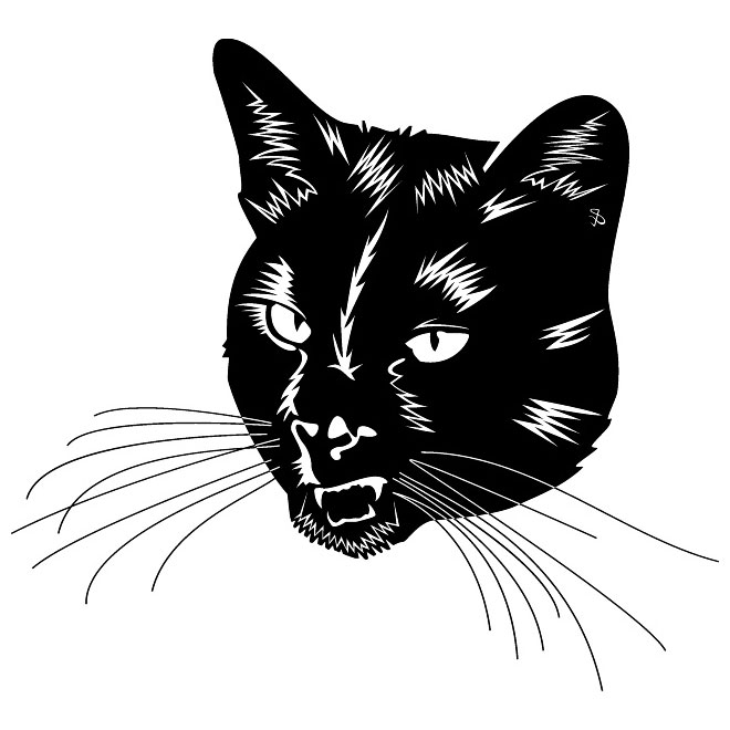 660x660 Black Cat Head Free Vector Free Vectors Ui Download