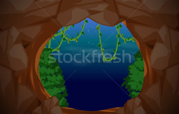 Cave Entrance Scene Background Vector Illustration Daniel Cole 600x383 Cave Entrance Scene Background Vector Illustration Daniel Cole
