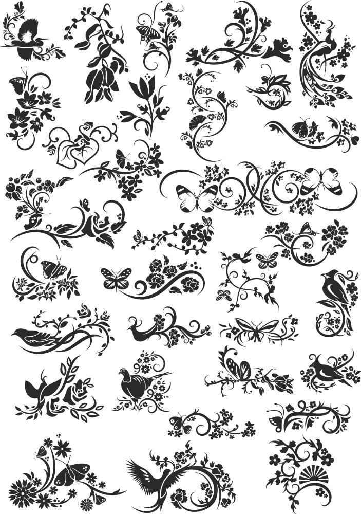 703x1000 Flowers Decor Vector Collection Free Vector Cdr Download Cnc