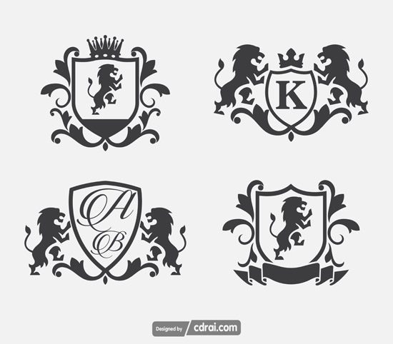 550x482 Luxury Crests Lion Logo Set Vector Cdr Free Download