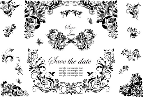 491x333 Vector Black Floral Cdr Free Vector Download