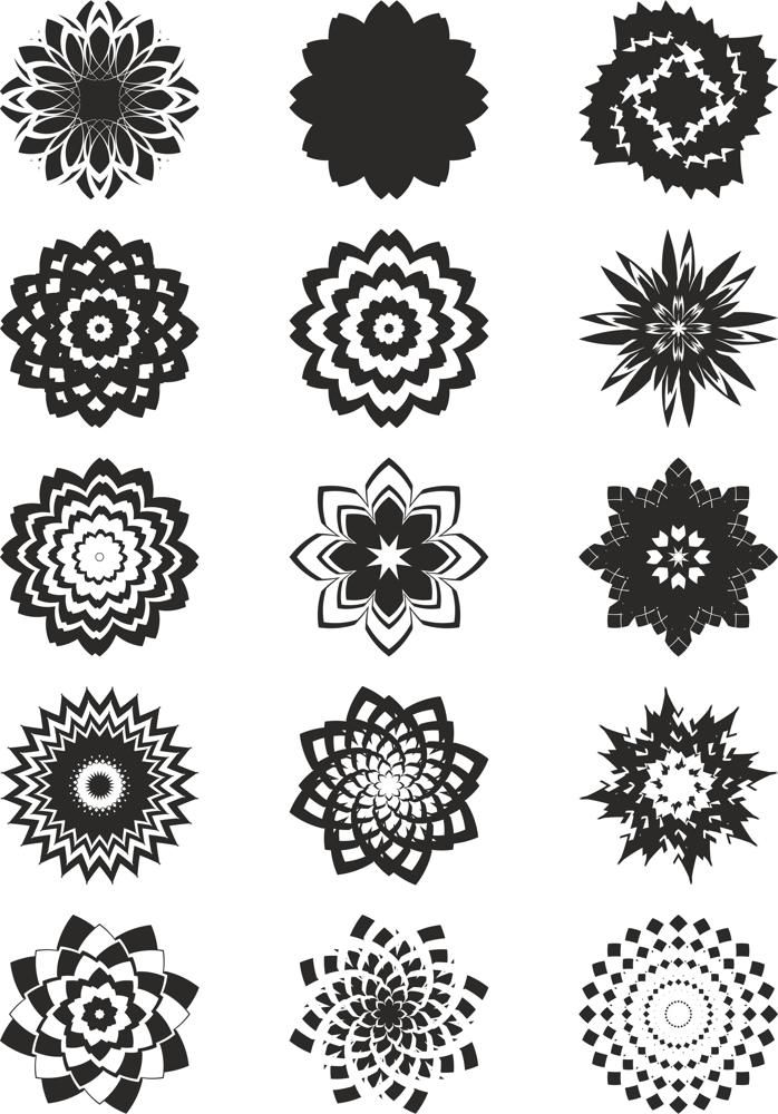 698x1000 Abstract Flowers Vector Art Free Vector Cdr Download Free