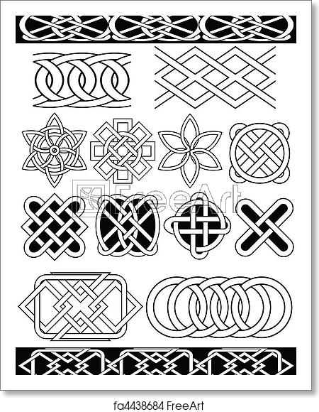 450x580 Free Art Print Of Vector Celtic Knots Set