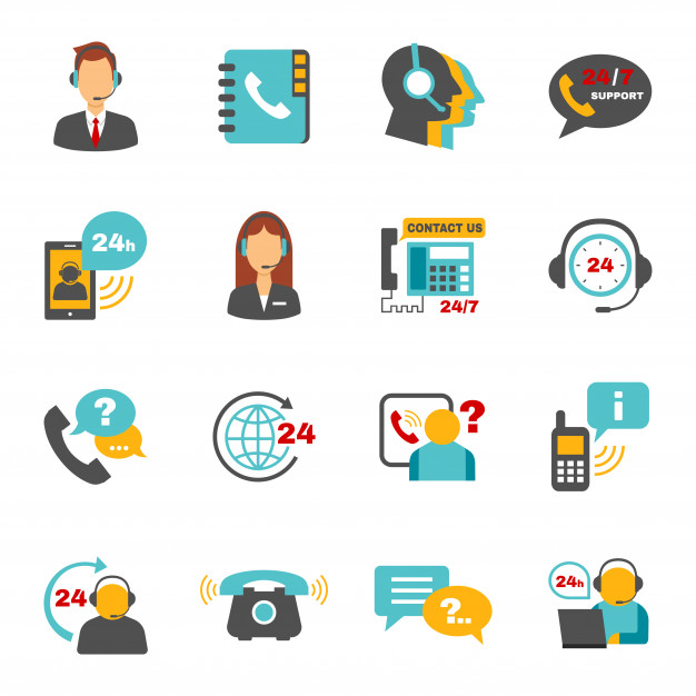 626x626 Support Contact Call Center Icons Set Vector Free Download