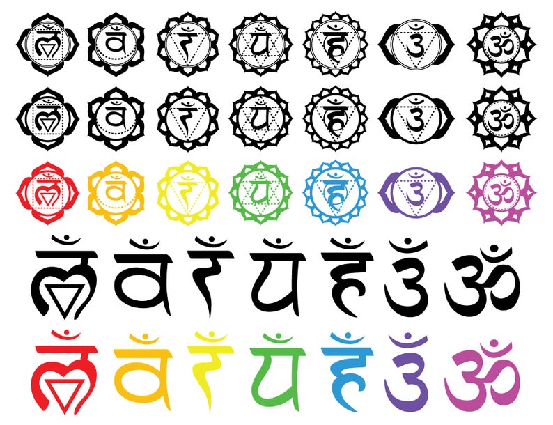 794x610 Chakra Symbols Vector Set Sacred Geometry Vector Graphics Etsy