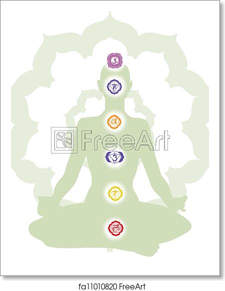 450x580 Free Art Print Of Meditation And Chakra, Illustration Chakras