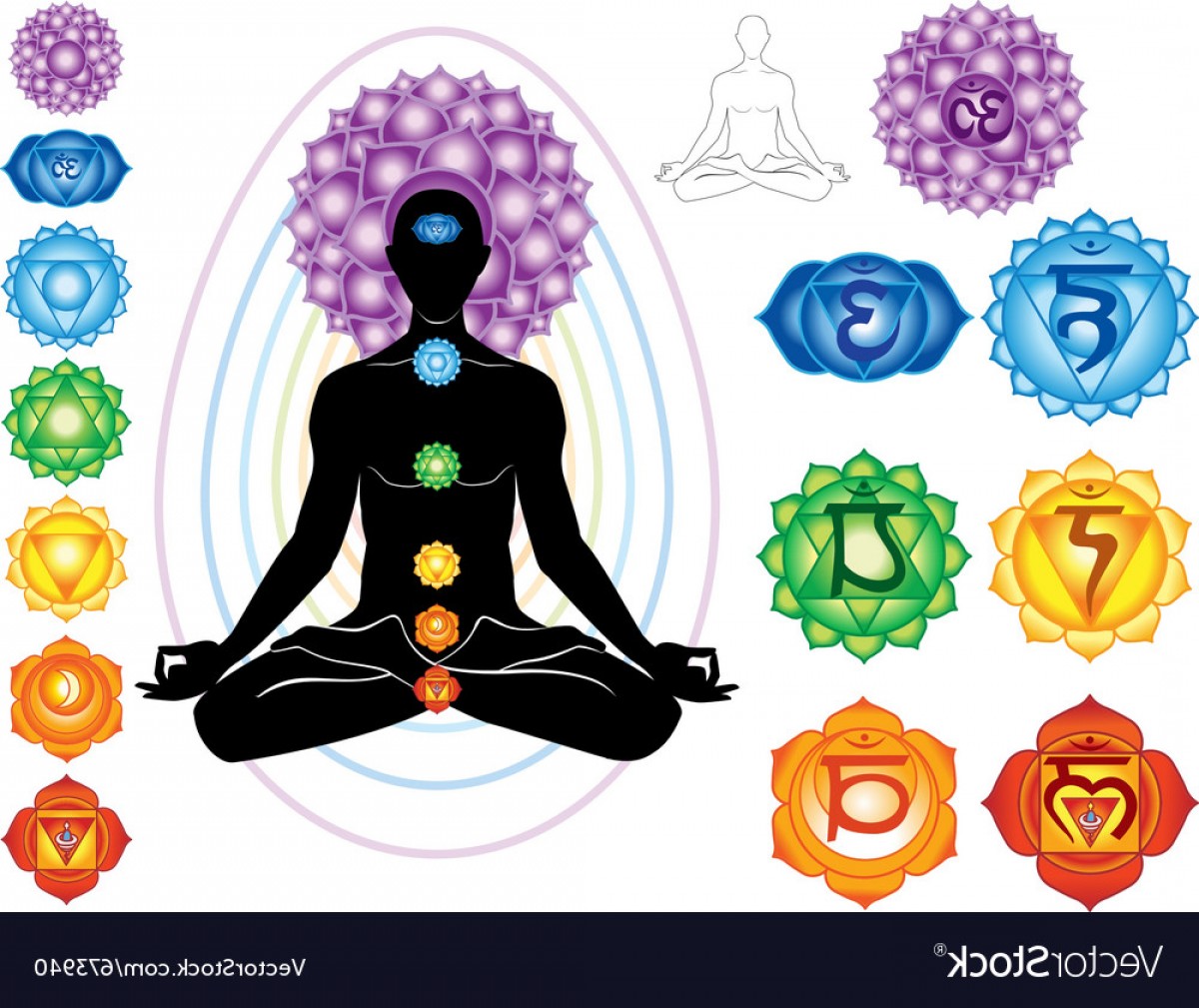 1200x1009 Silhouette Of Man With Symbols Of Chakra Vector Soidergi