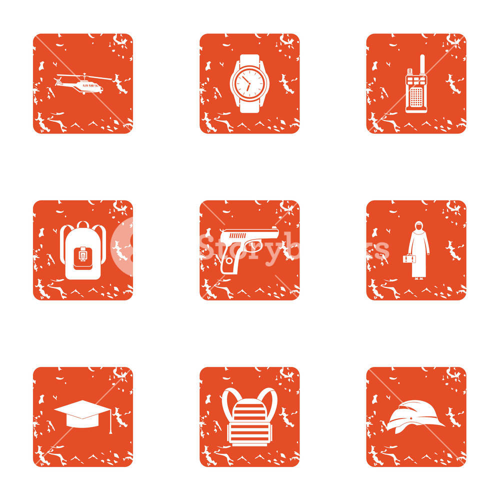 1000x1000 Crime Challenge Icons Set Grunge Set Of Crime Challenge Vector