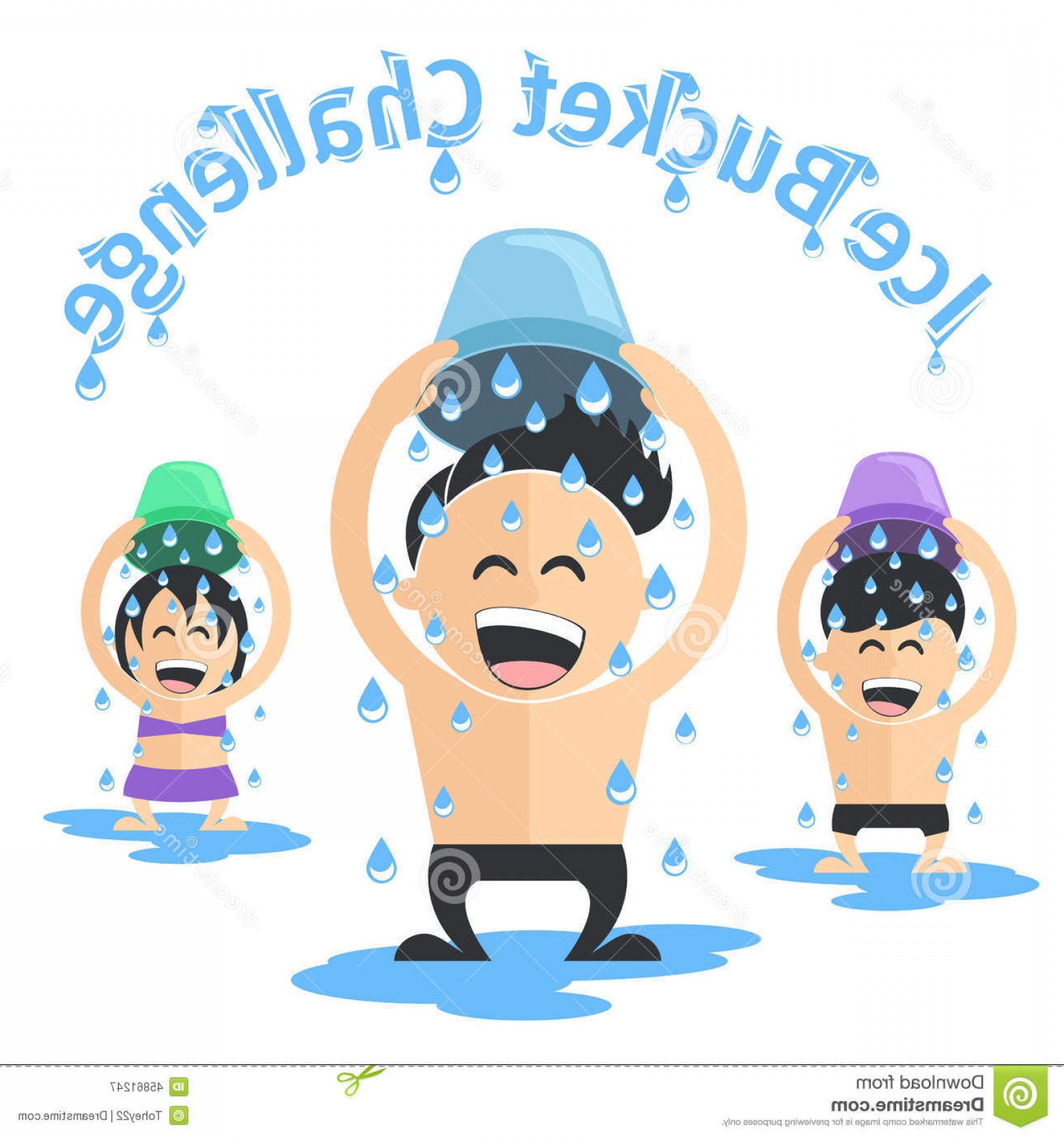 1560x1668 Stock Illustration Ice Bucket Challenge Concept Vector Group